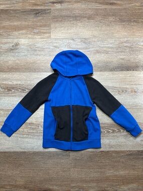 Athletic Works Blue and Black Colorblock Kids Hooded Zip Sweatshirt